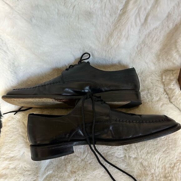 VTG Mezlan Black Lace Up Square Toe Classic Leather Oxford Dress Shoe Size 10M main image 9